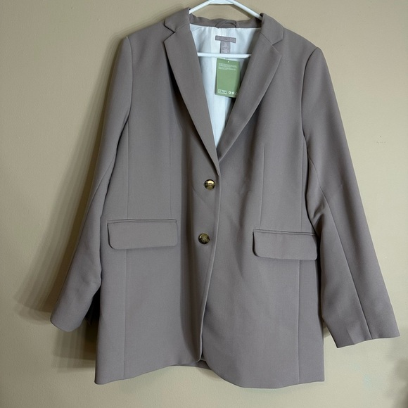 Women’s H&M Single Breasted blazer color greige large - Picture 2 of 11
